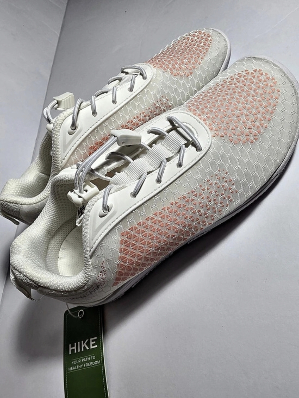 HIKE Geometric Sneakers in White & Pink NWT